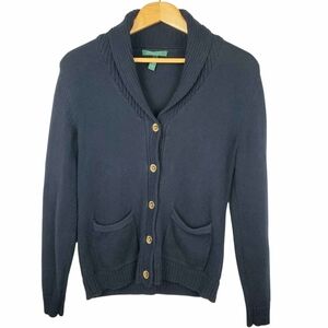 Lauren Ralph Lauren Navy Blue Shawl Collar Cardigan. Women's MED. #0165
